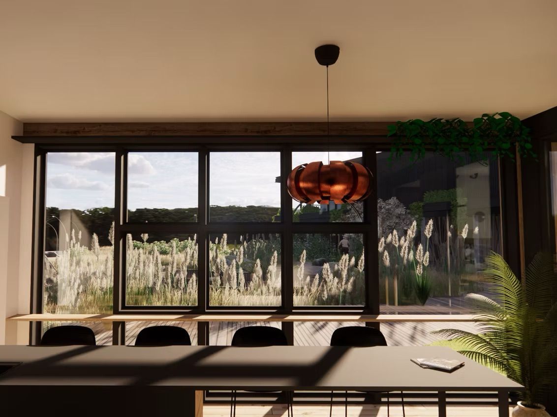 Image abstraite de paysage et de soleil, dans des tons de gris.