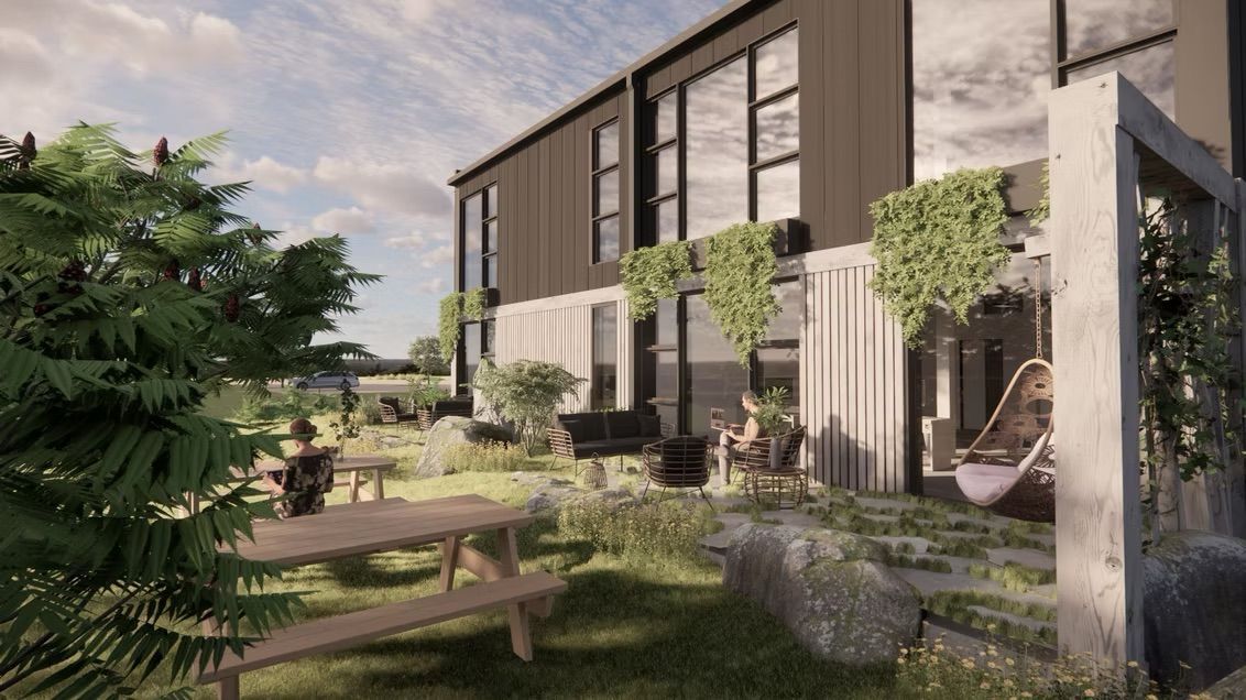 Image abstraite de paysage et de soleil, dans des tons de gris.