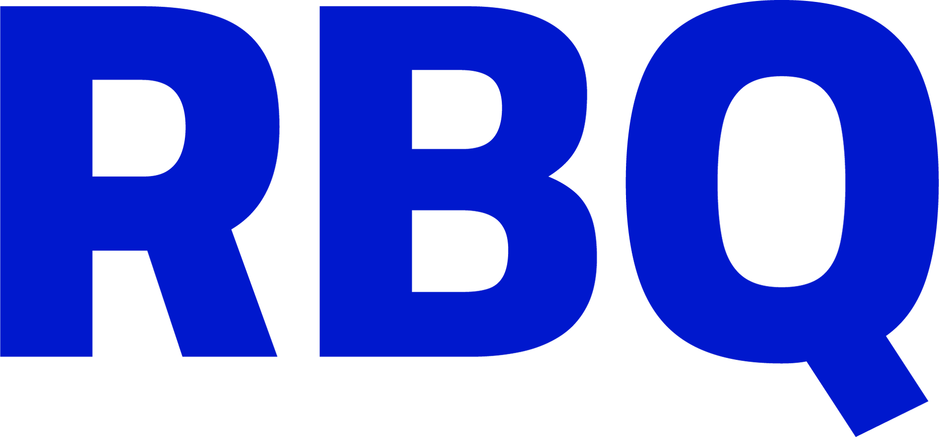 Un logo RBQ bleu sur fond blanc