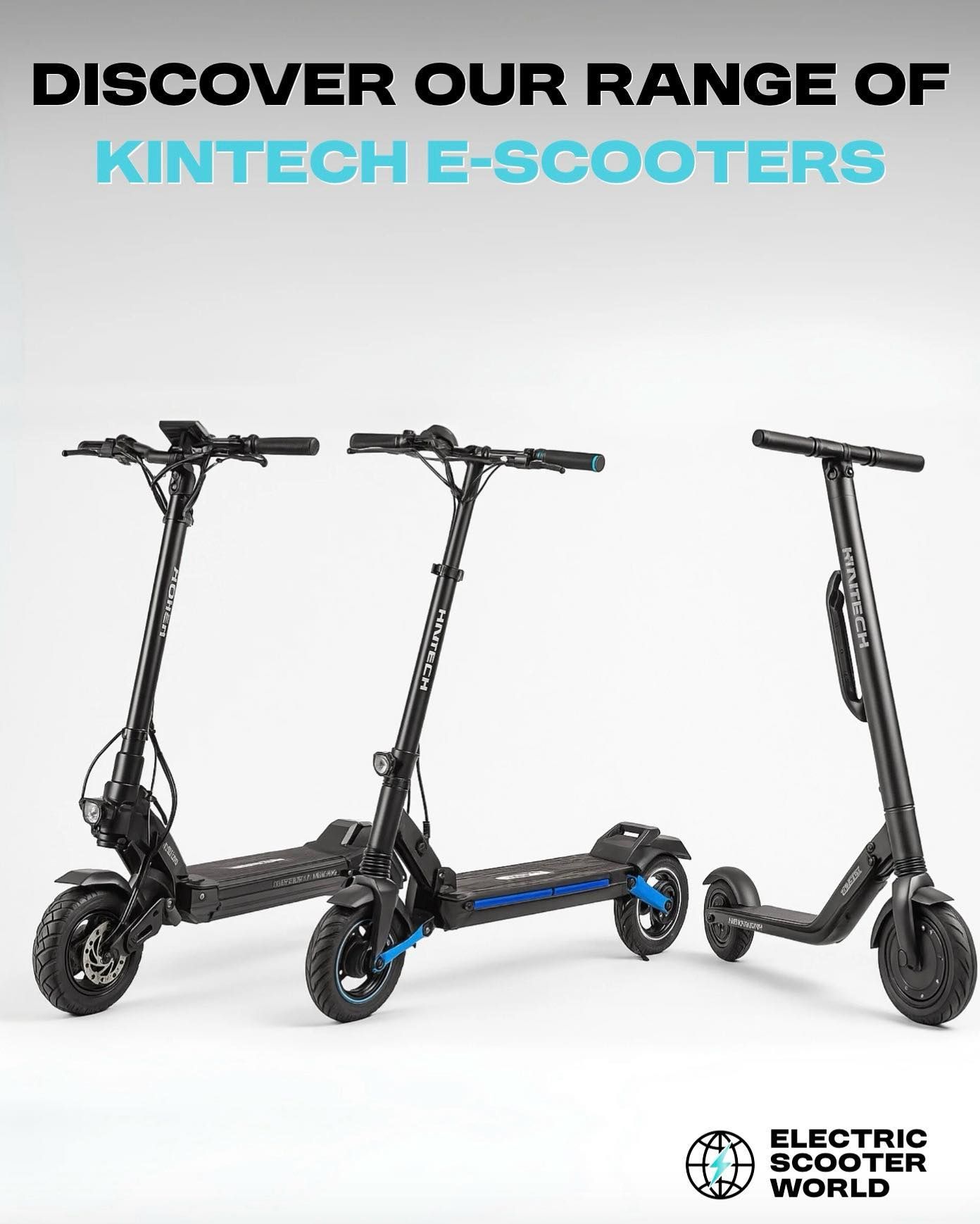 A row of colorful scooters parked in a line on a concrete floor, seen from the rear perspective.
