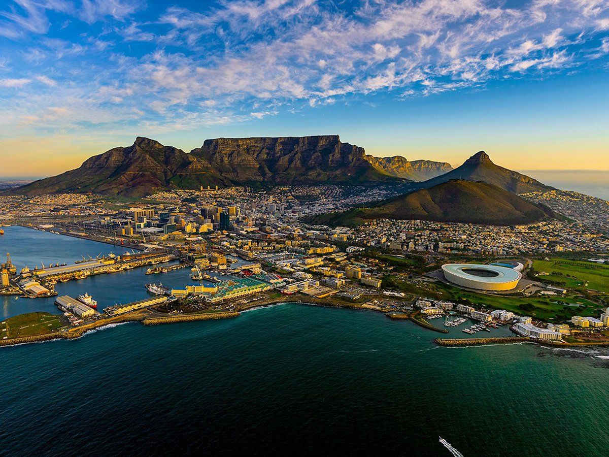 Wide view of all of Cape Town, South Africa’s coast.