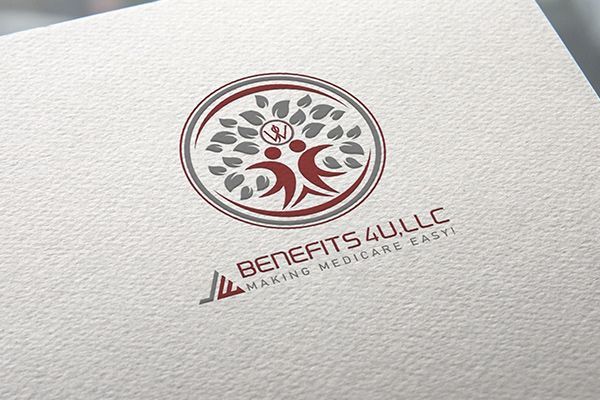 A logo for benefits 4u llc is on a piece of paper.