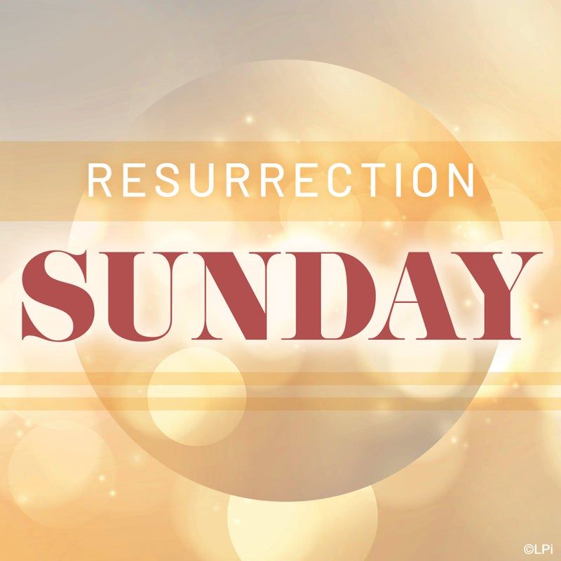 A sign that says Resurrection Sunday on it with a gold back ground.