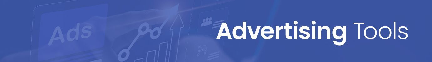 Advertising Tools text on a blue background.
