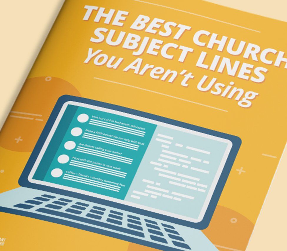 A yellow book titled the best church subject lines you aren't using.