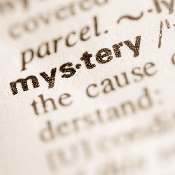 A close up of the word mystery in a dictionary.
