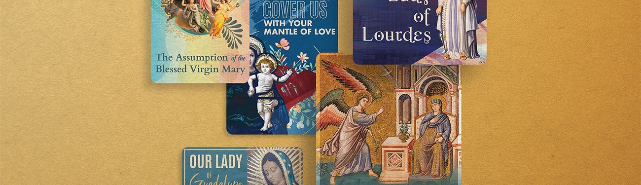 Collage of Mary, Mother of God graphics