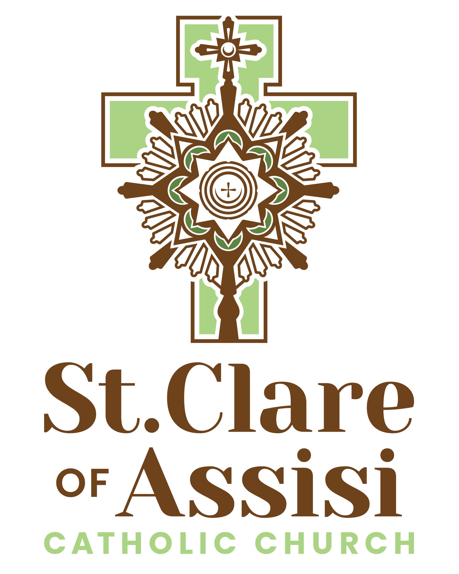 The logo for St. Clare of Assisi catholic church.