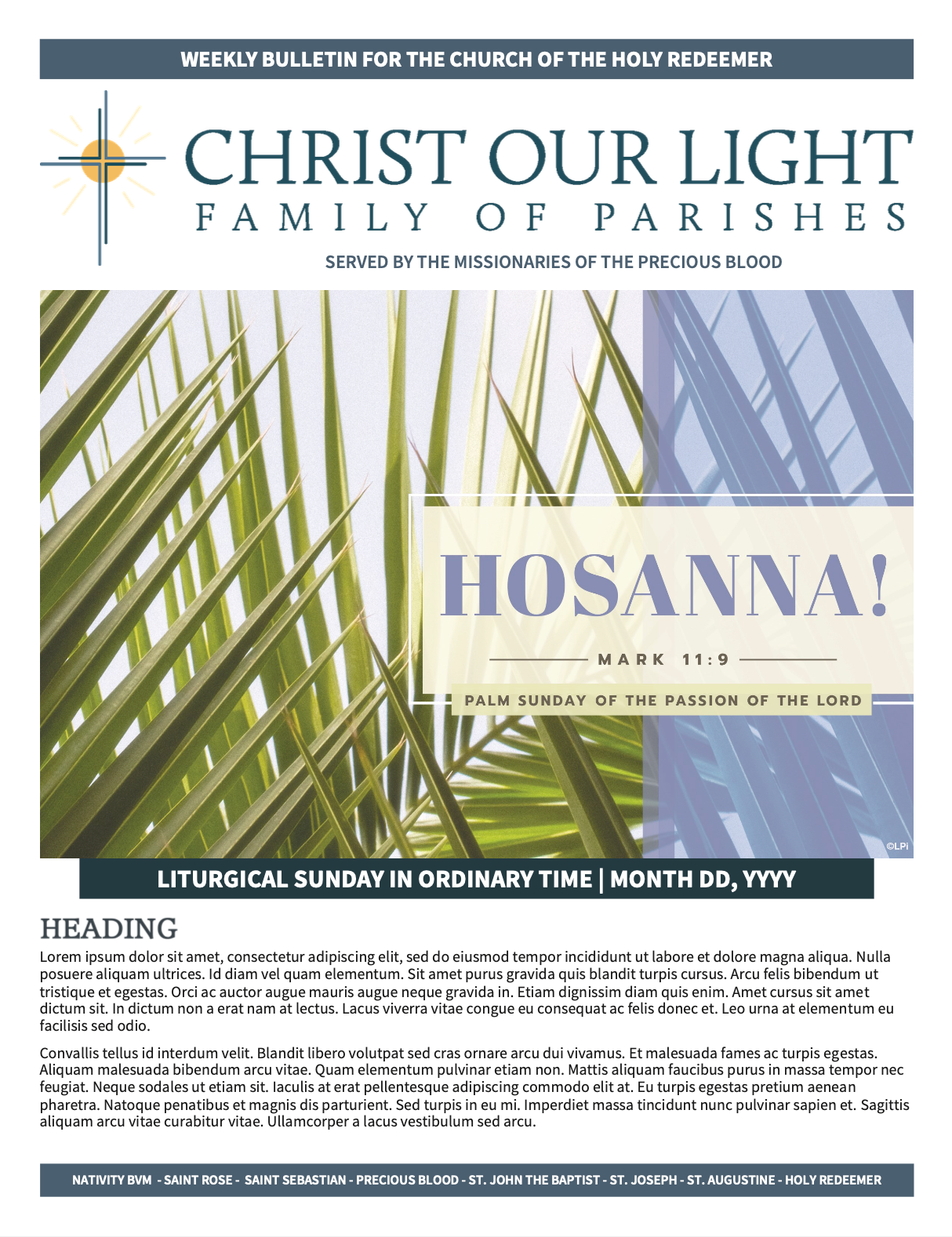 Cover of a bulletin for Christ Our Light