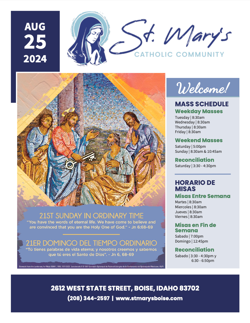 Cover of a bulletin for St. Mary's