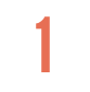 An orange number one on a white circle.