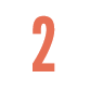 A orange number two on a white circle.