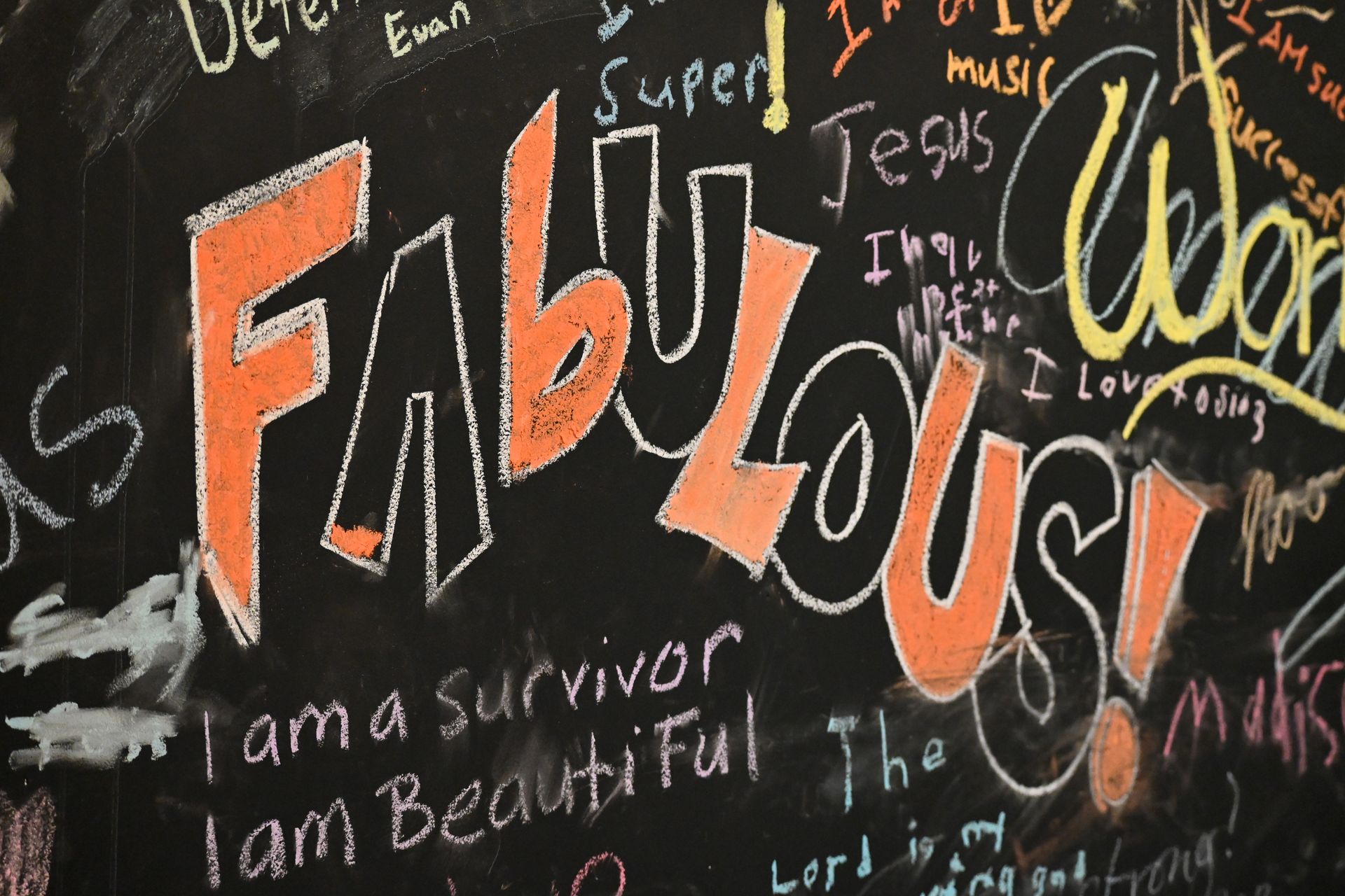 A blackboard with the words fabulous written on it