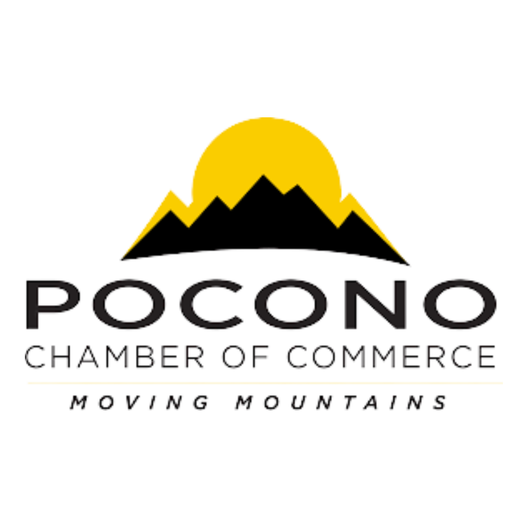 The logo for the pocono chamber of commerce moving mountains
