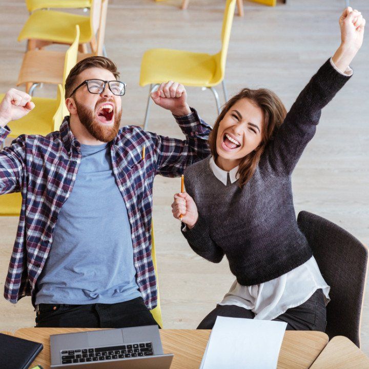 Happy and Celebrating Students