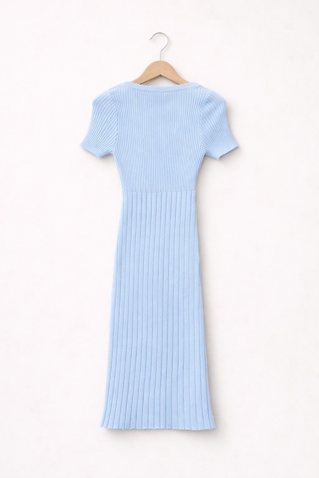 Blauw Rib Jurkje met Gouden Knopen – Kinder Jurk