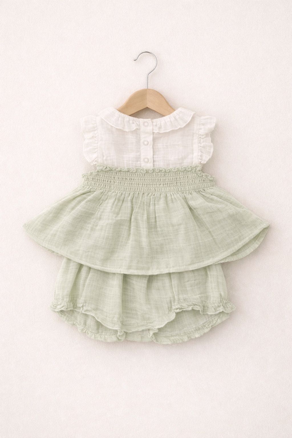 Groene Baby Set met Jurkje & Bloomers | Zachte Meisjes Zomerset