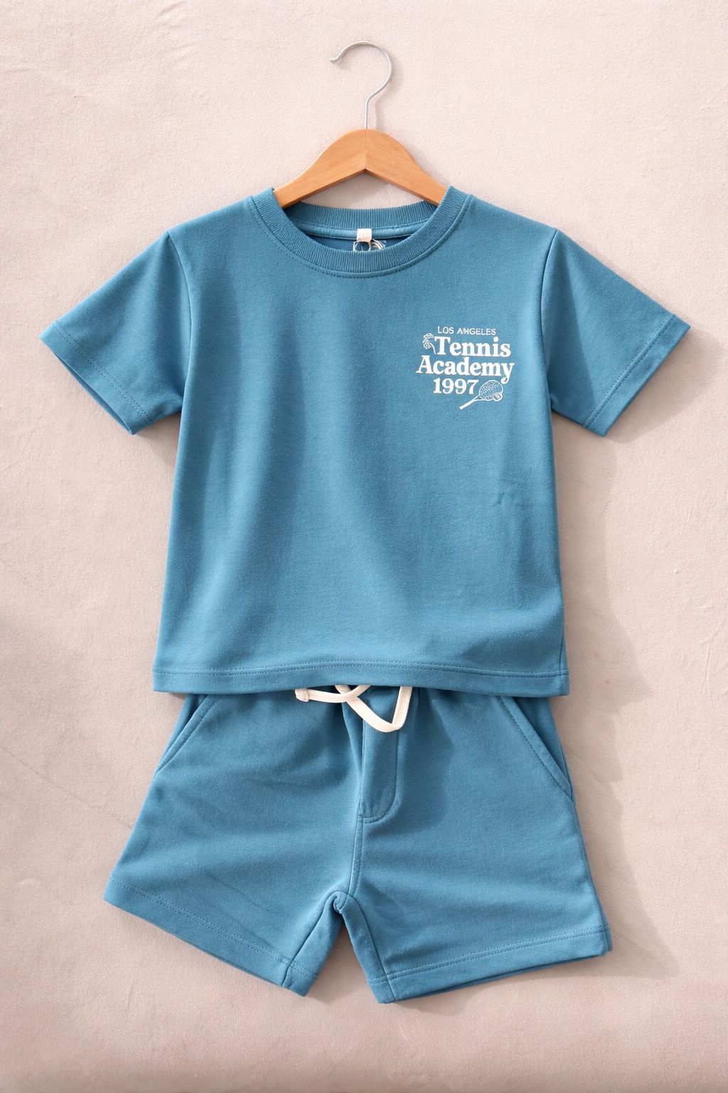 Kinder Zomer Set – T-shirt en Short Tennis Academy – Comfortabele Jongens Outfit Blauw