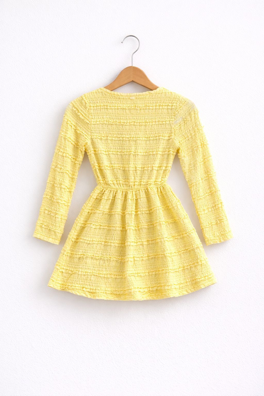 Gele Meisjes Jurk met Ruffles – Lange Mouwen