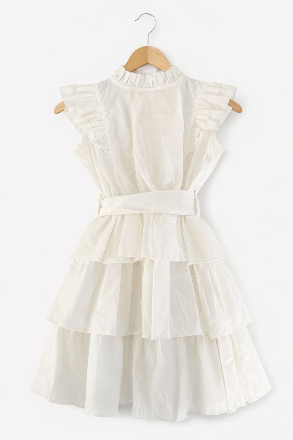 Witte meisjes jurk met ruches en strik
