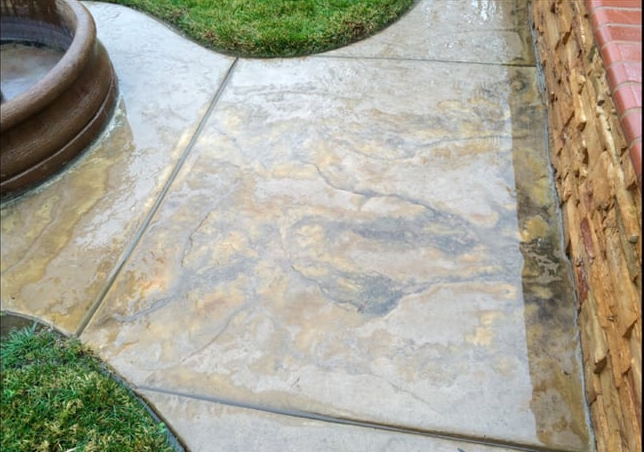 residential backyard pressure washing