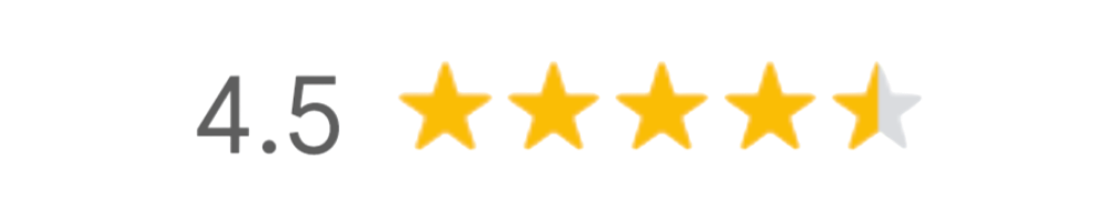 4. 5-star rating with four solid gold stars and one half-filled gold star.