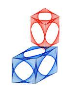 Two cubes are stacked on top of each other on a white background.