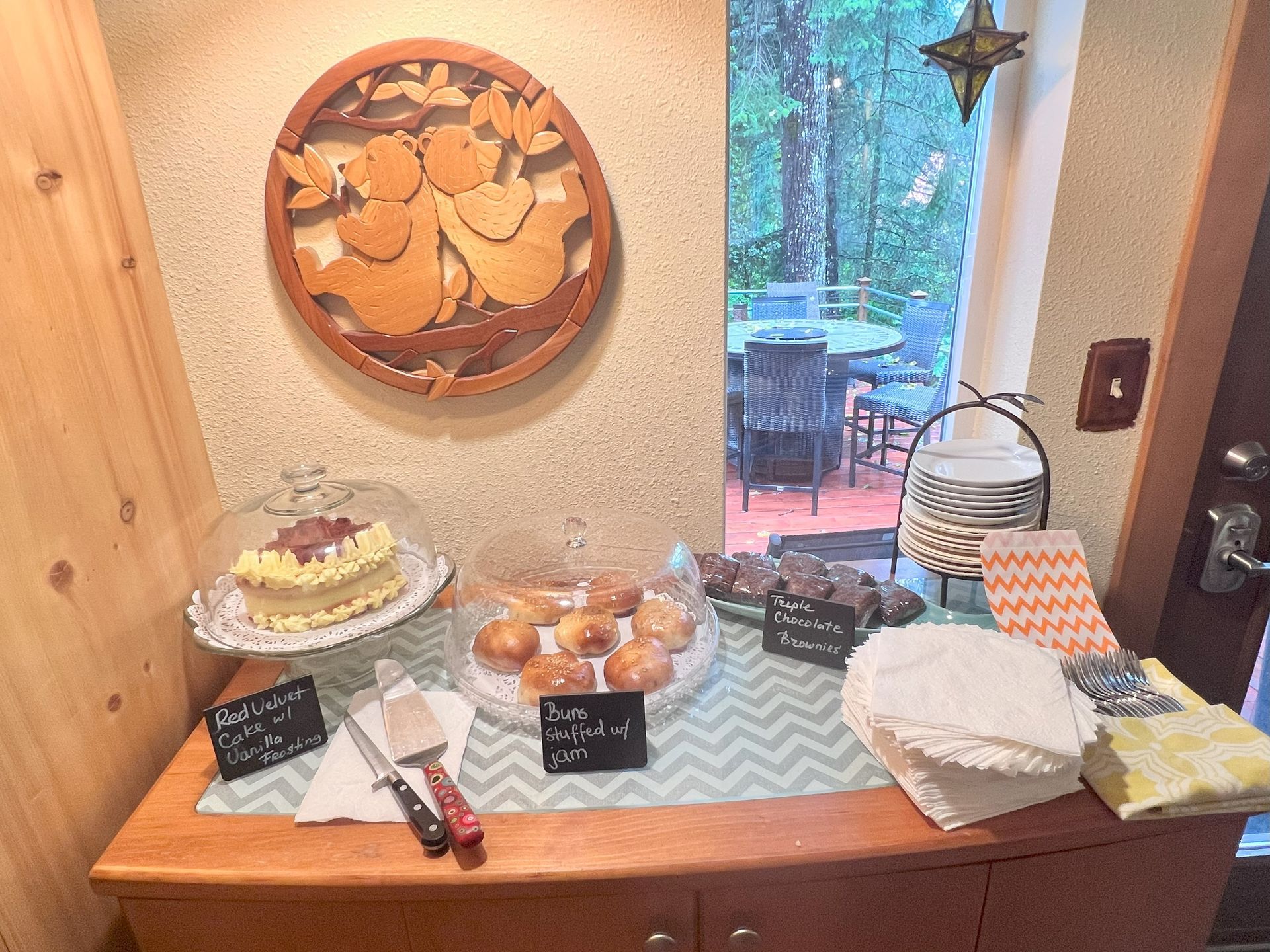 A table with a variety of desserts on it