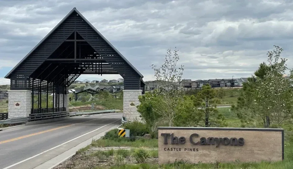 Bridge and sign entering The Canyons by Terracina Design. Bridge and sign entering The Canyons by Terracina Design.