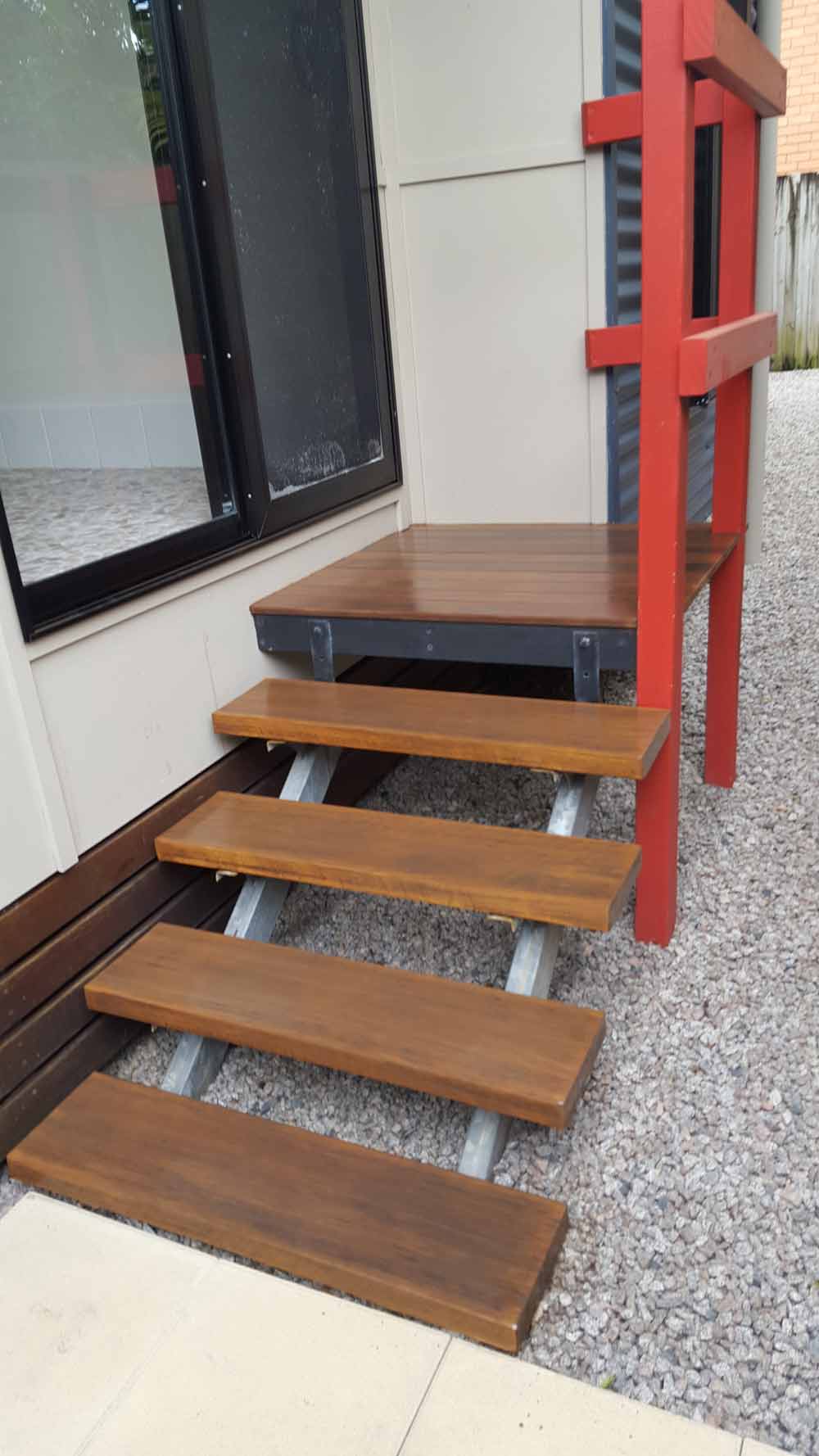modern wooden stairs