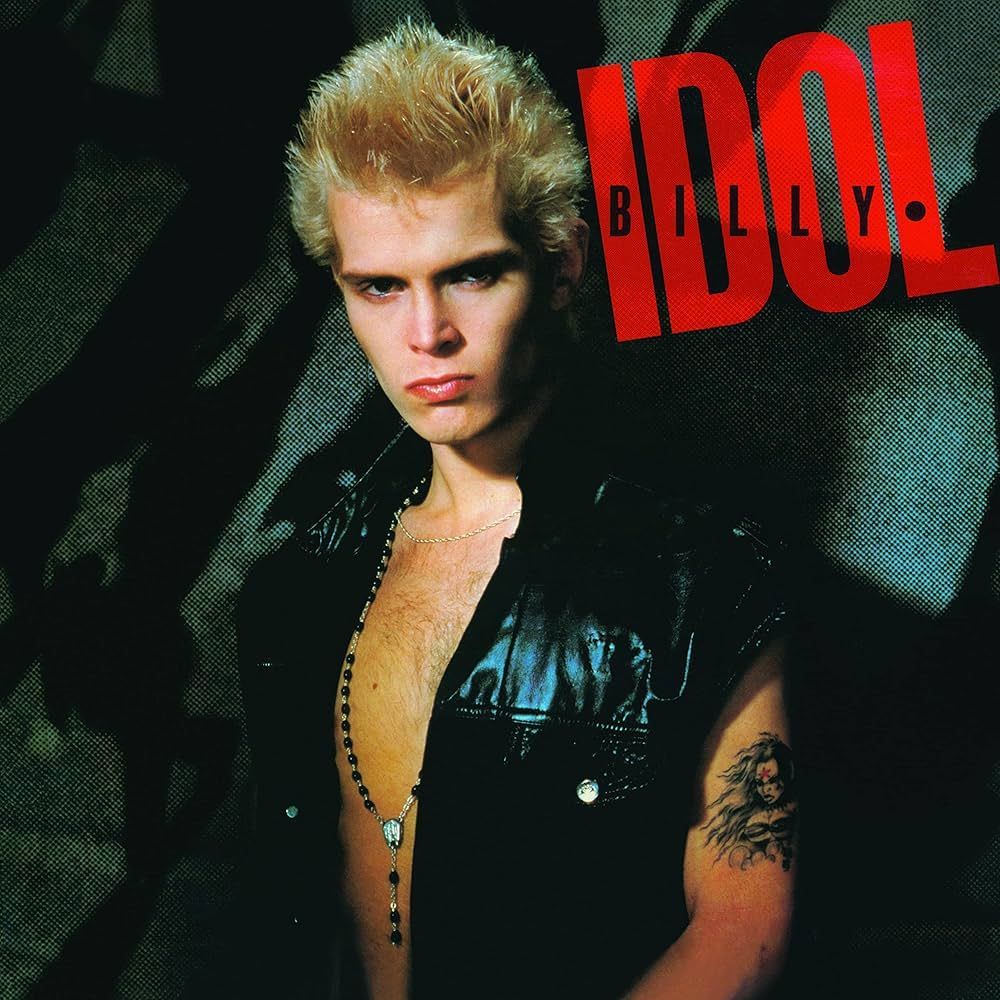 Billy idol is featured on the cover of his album