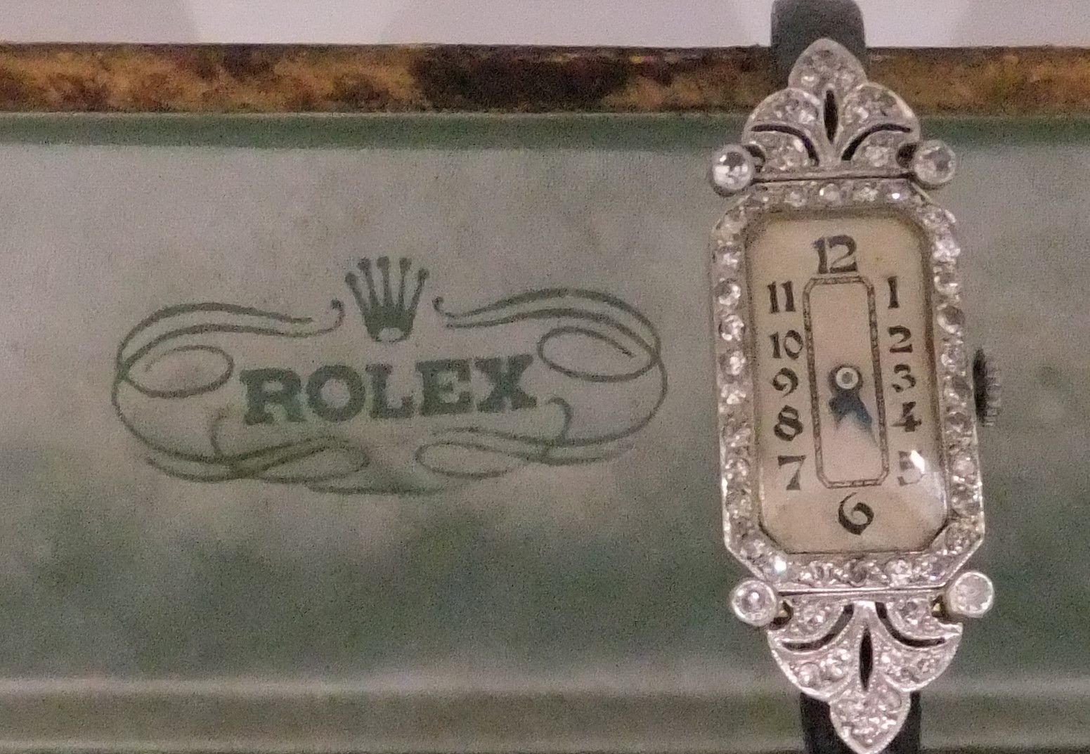 Vintage Ladies Rolex 18ct white gold and Diamond set Cocktail Mechanical Movement watch.