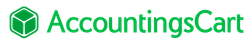 Green AccountingCart logo with a cube icon.