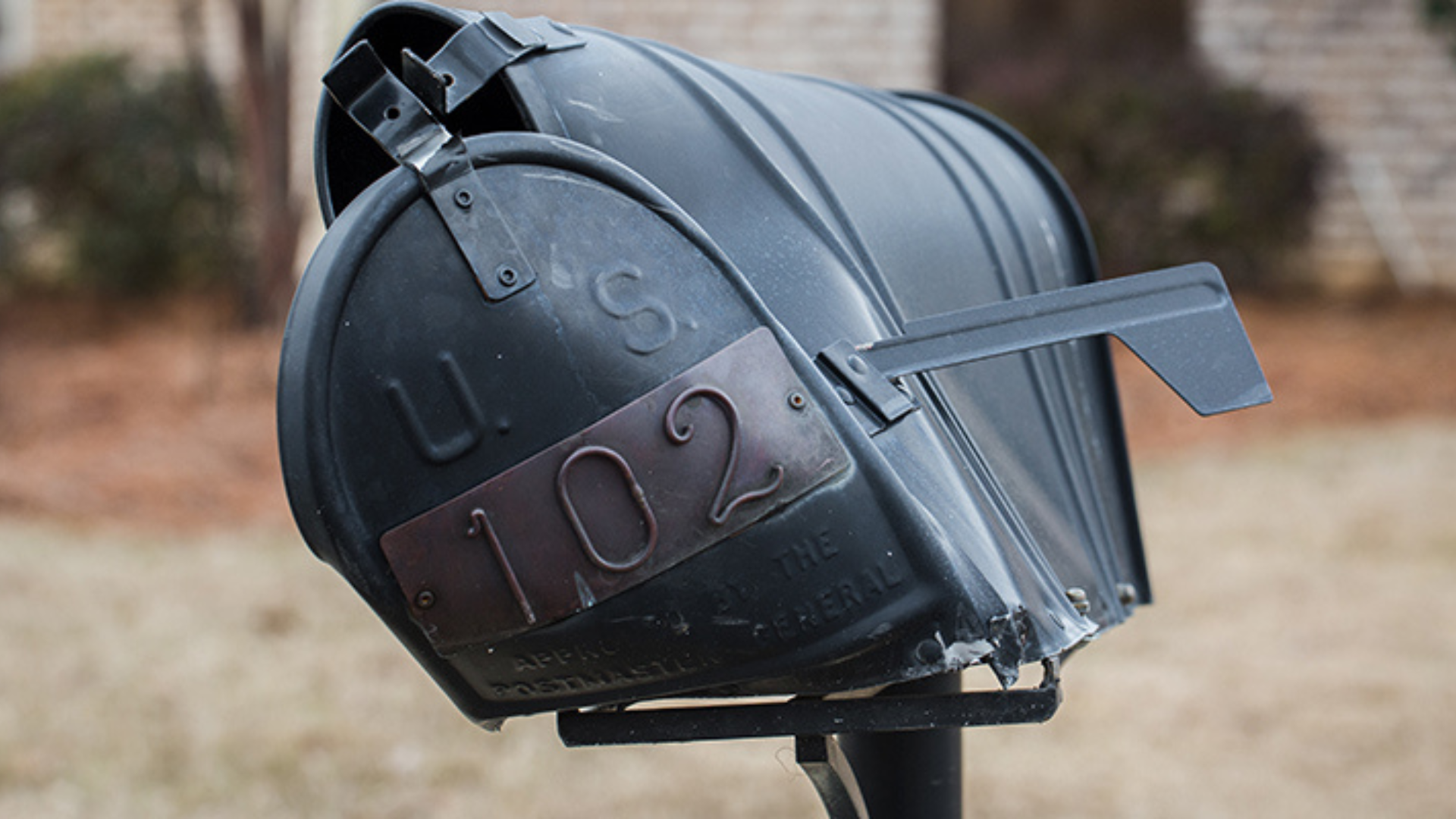 Black mailbox with 