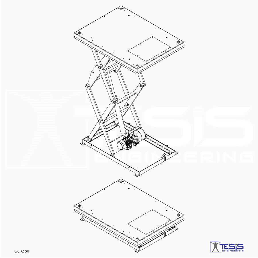 Double scissor lift table