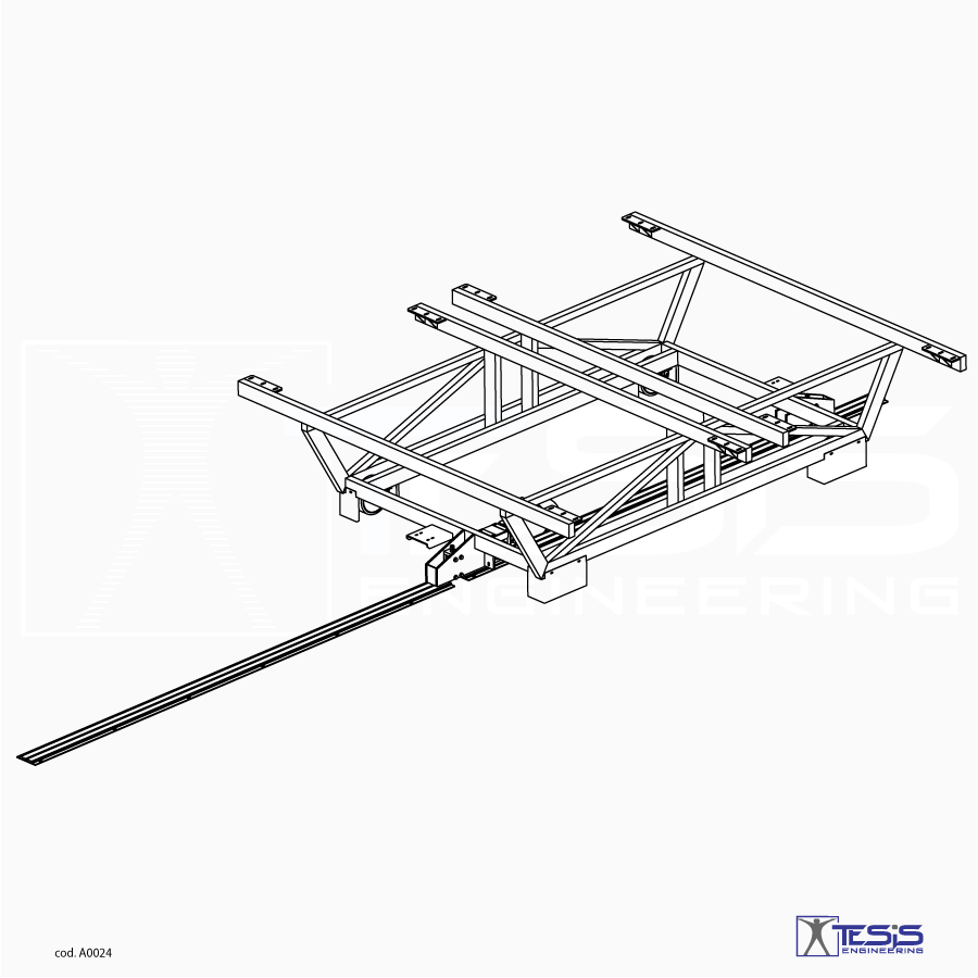 Powered rail guided trolley, rail guided trasnfer cart