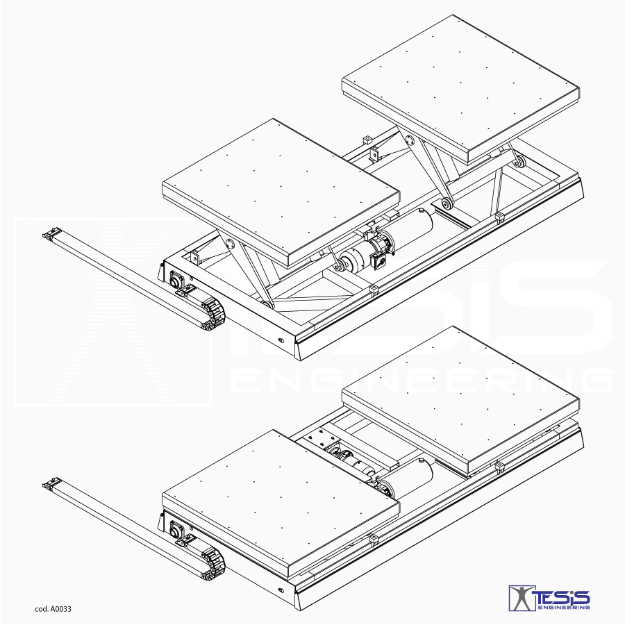 Powered mobile lifting table