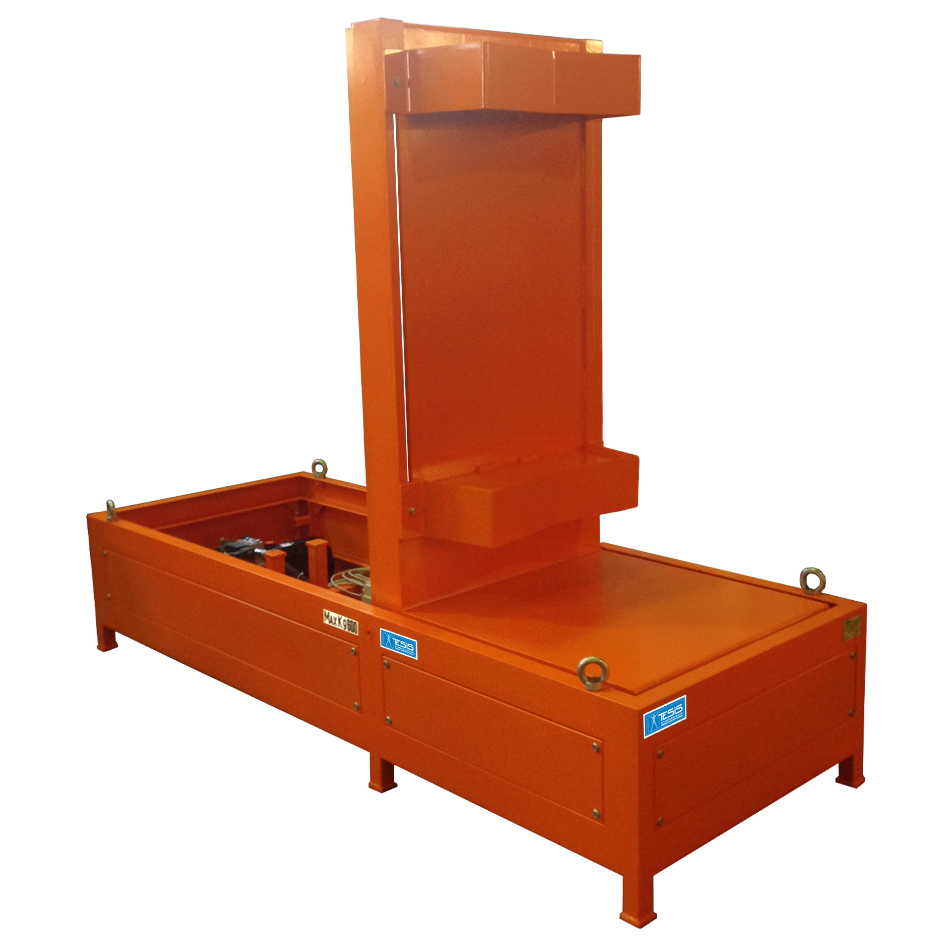 Hydraulic tilter with solid decks & adjustable V supports for coils, coil upender, roll tipper, coil handling equipment, roll handling equipment, tiltables
