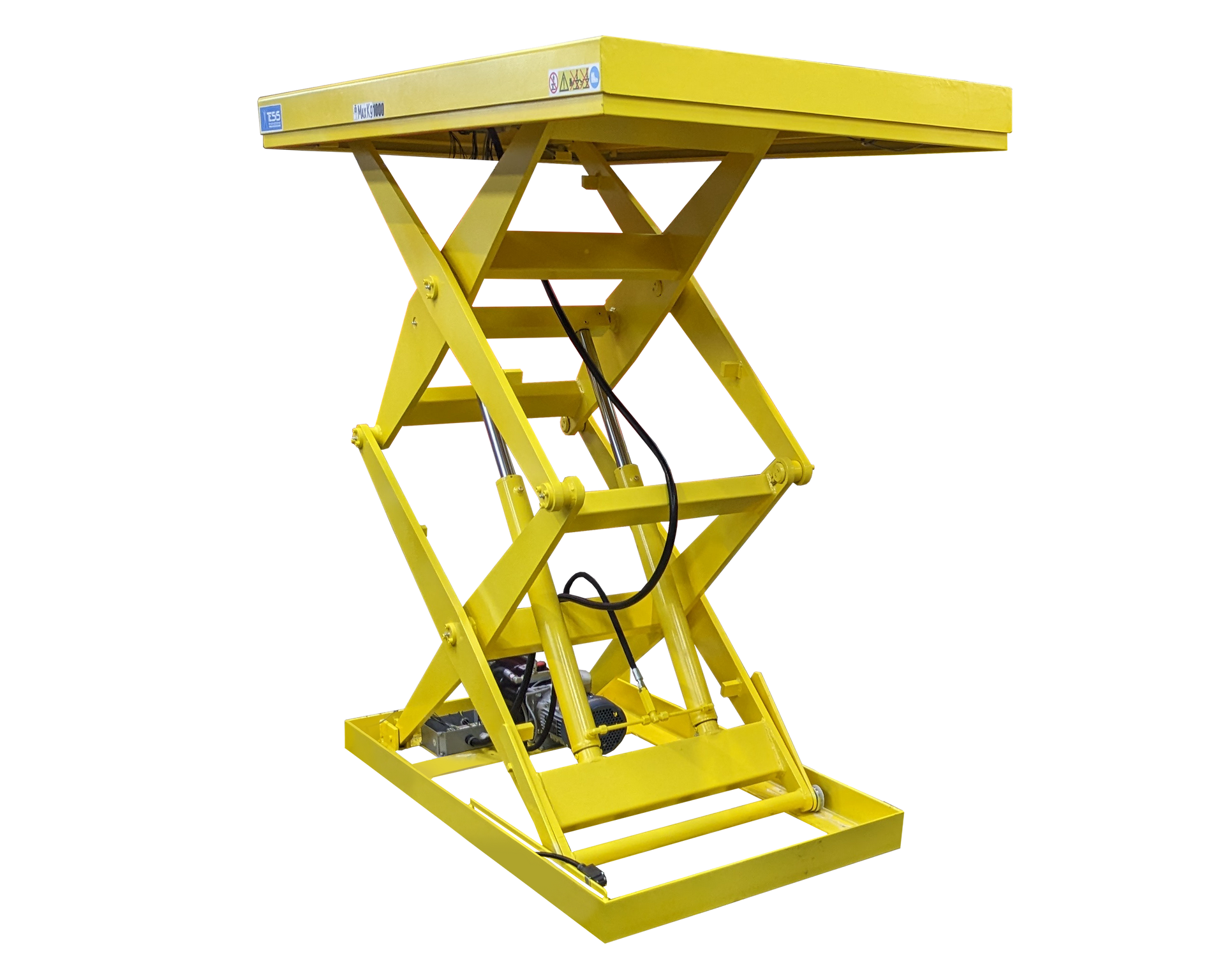 Double pantograph lift table, double scissor platform lift, extended travel scissor lift