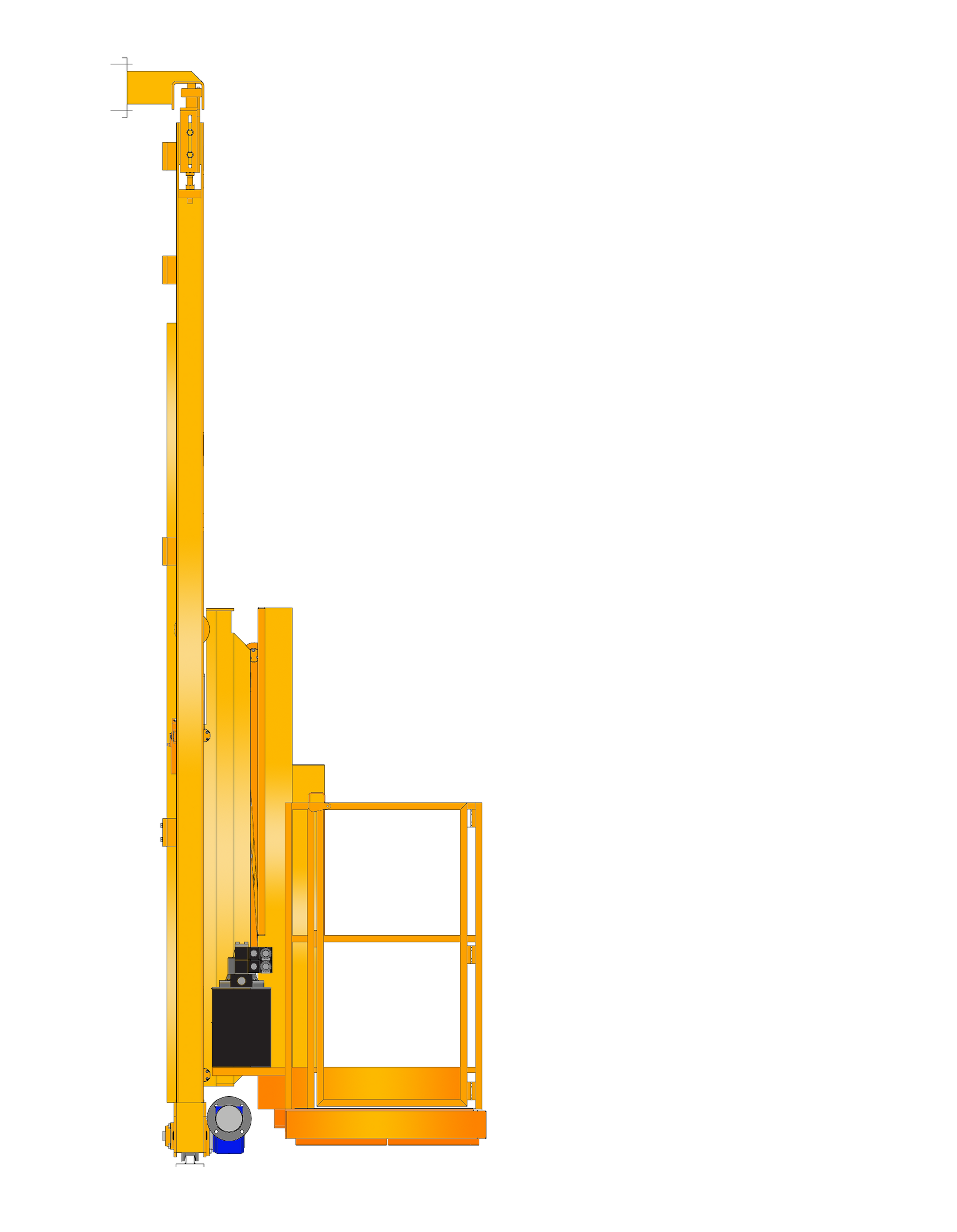 Wall mounted rail guided mobile work platform