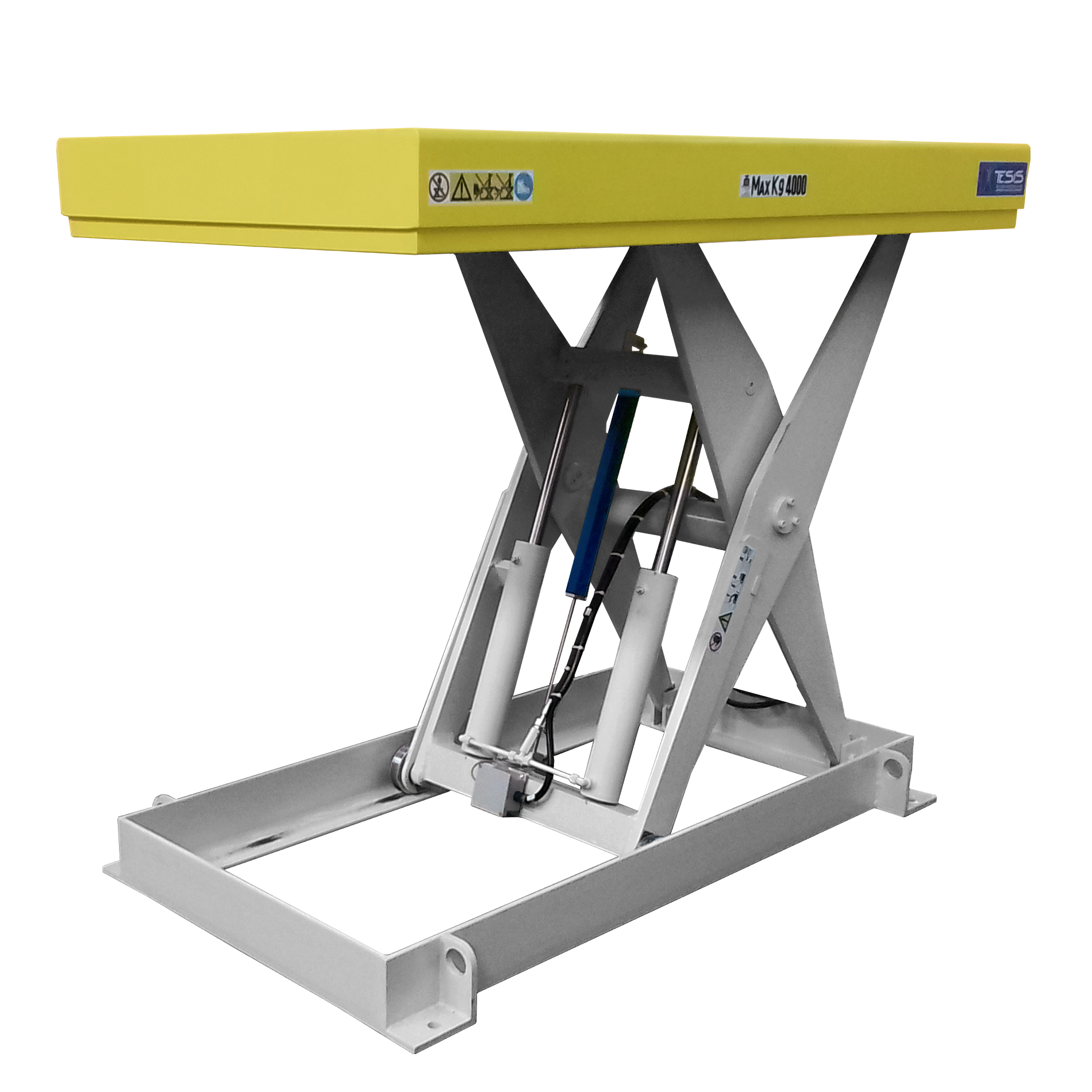 Scissor lift table with interface encoder for detecting platform position - lifting tables for automation - industrial platform lifts