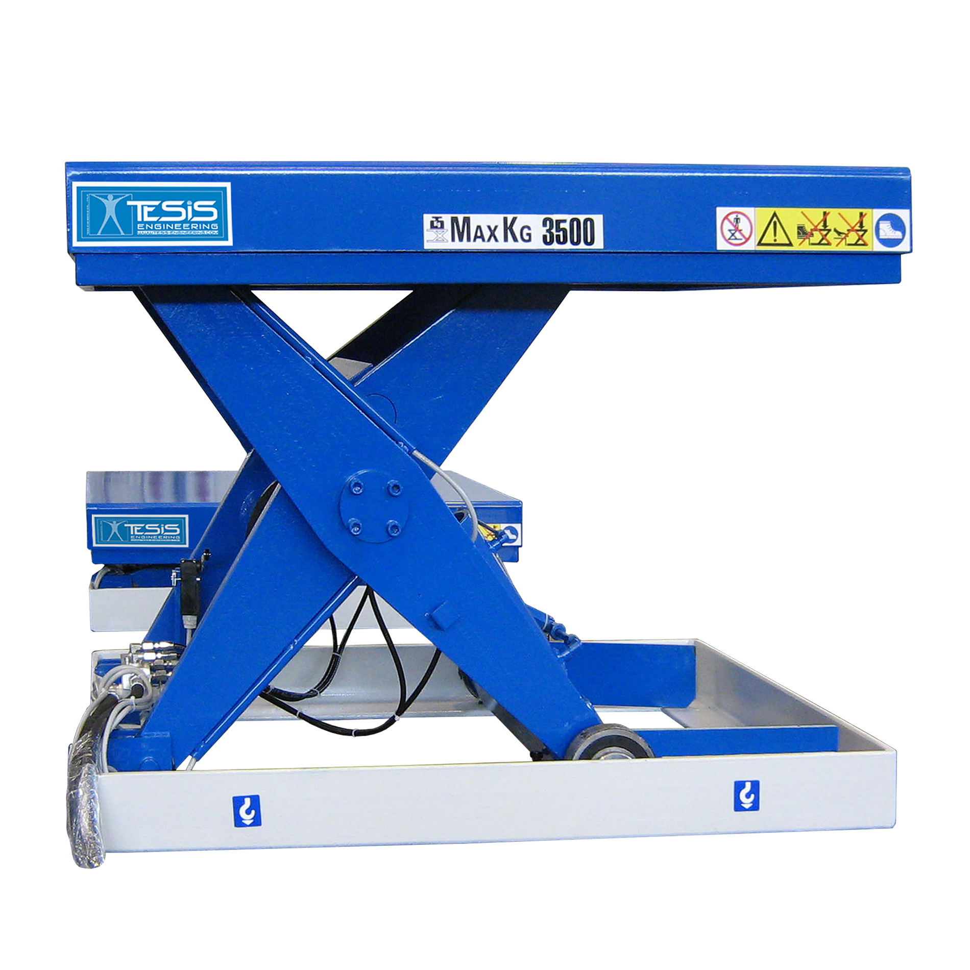 Heavy duty industrial lift table with greasing system - hydraulic lifting tables for intensive use - industrial scissor lifts - heavy duty scissor lifts