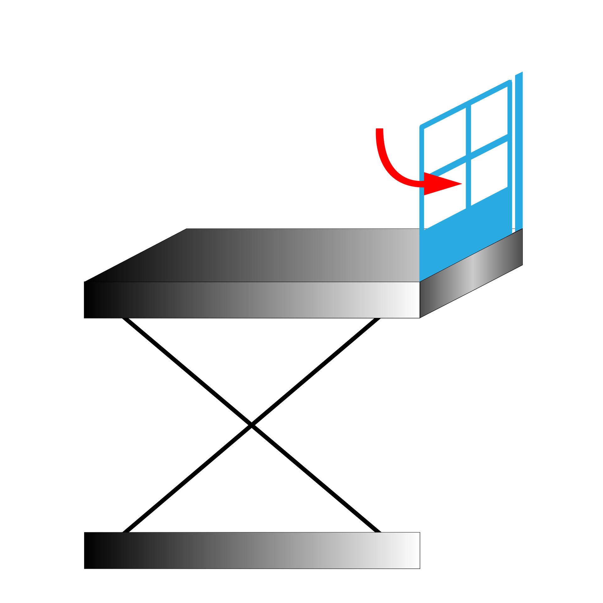 Tavola elevatrice con cancelli di accesso