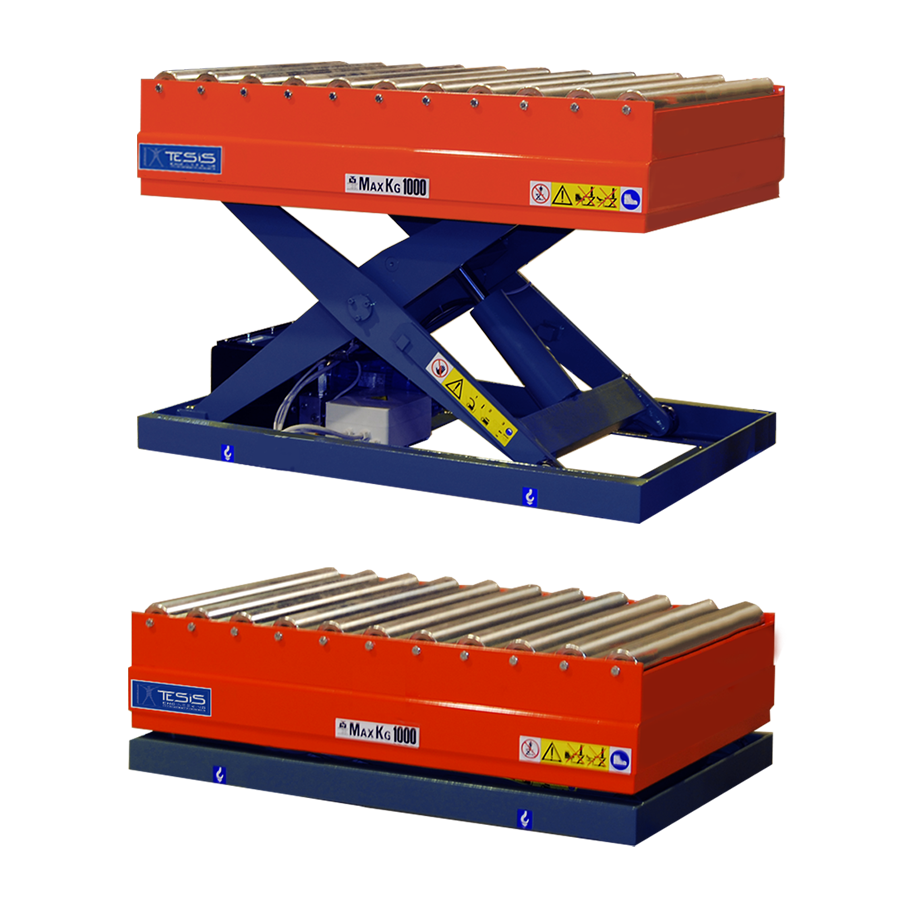 Roller conveyor scissor lift table, lift table with roller top platform, roller conveyor lift