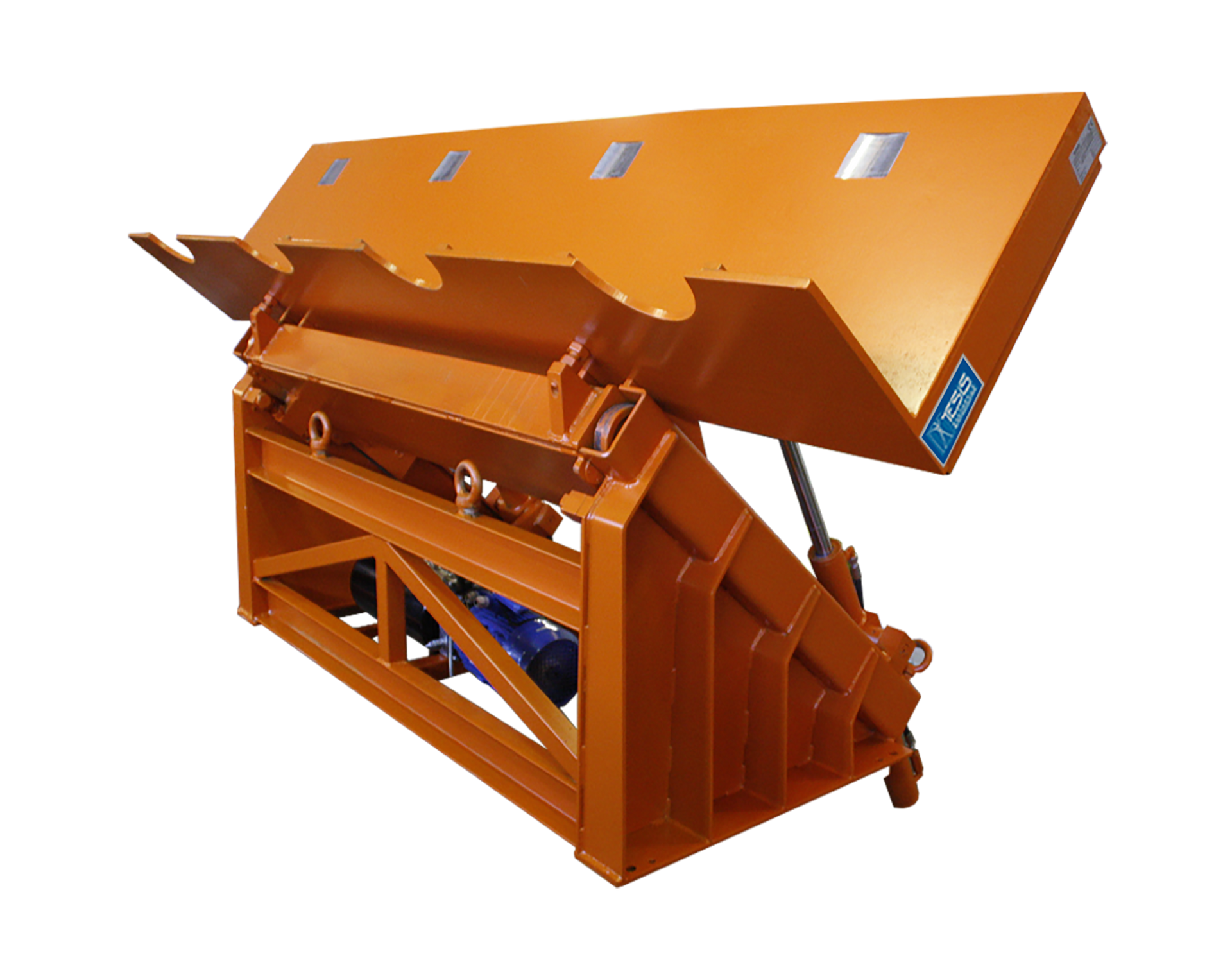 Reel tipper with lifting and tilting multi-position table, hydraulic tilter for handling multiple rolls or reels