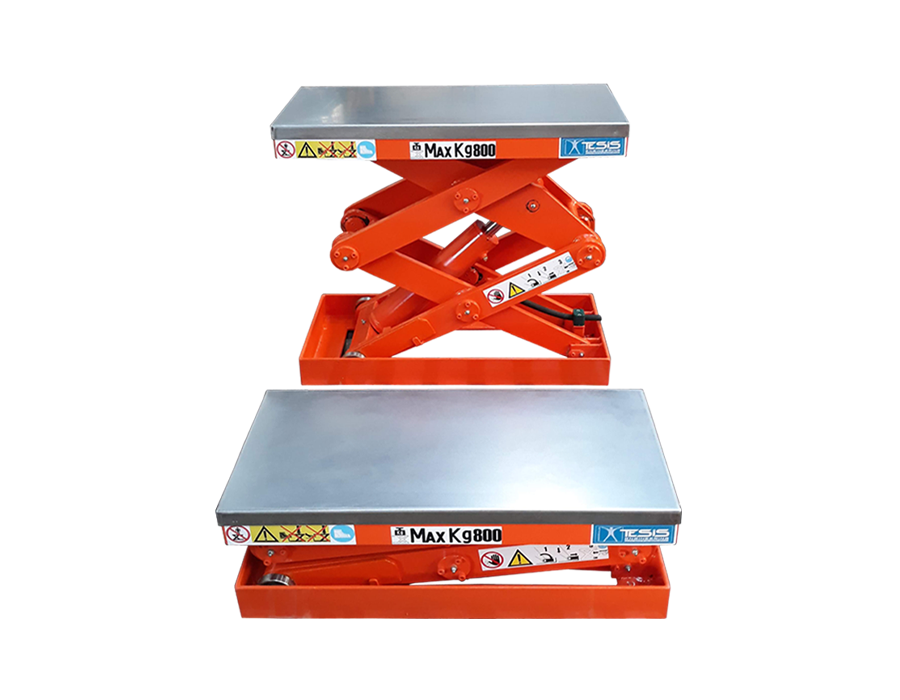 scissor lift table with stainless steel top platform, scissor crater / decrater with stainless steel top