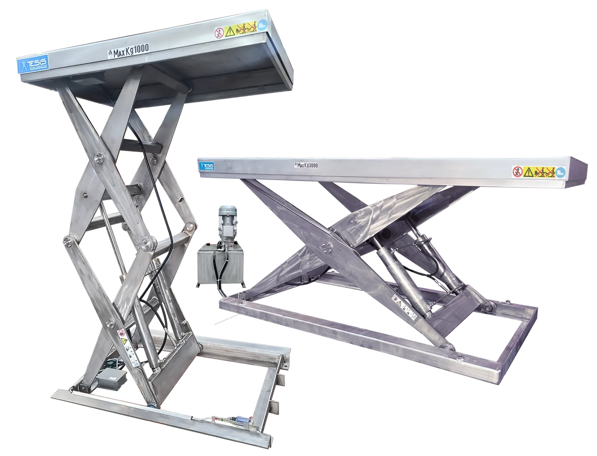 Tavola elevatrice a pantografo in acciaio inox per ambienti industriali con requisiti igienici | Tesis
