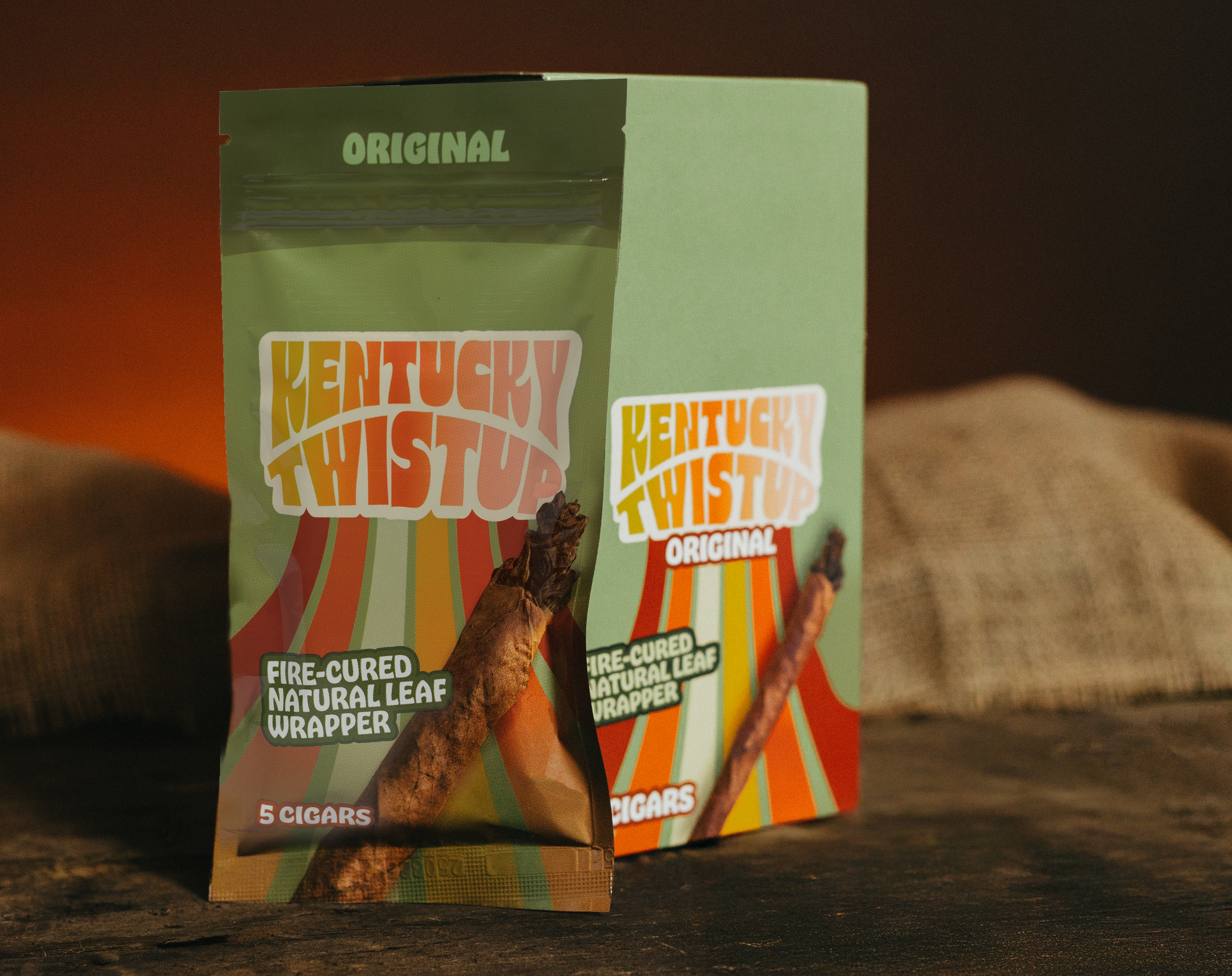 Two bags of kentucky twisters are sitting on a table