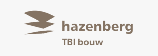 Een logo voor hazenberg tbi bouw op een witte achtergrond.