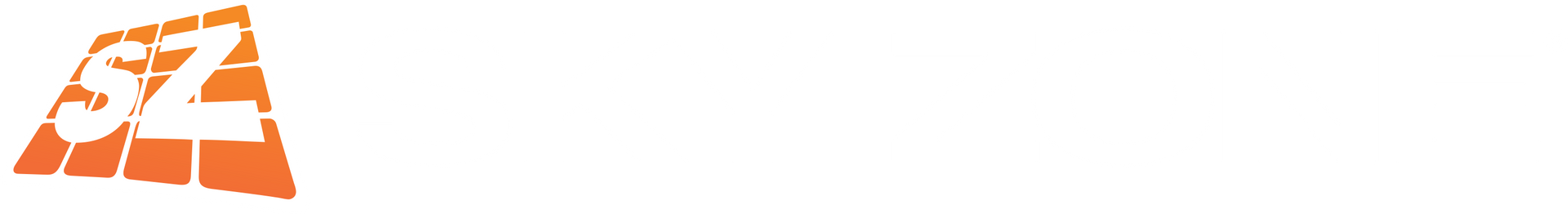 A white background with a red and white logo on it.